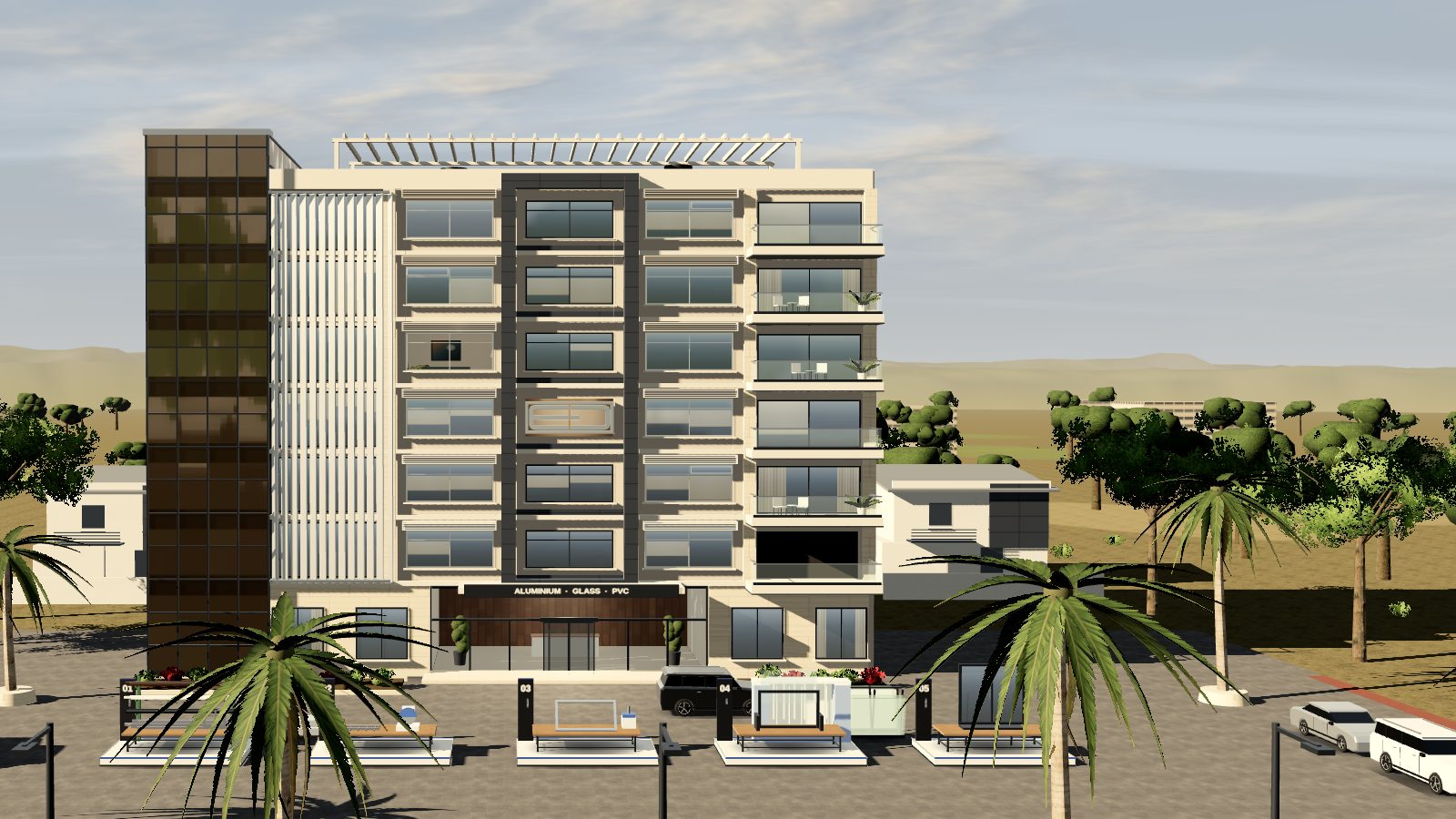 The Euro Decor showcase building in 3D